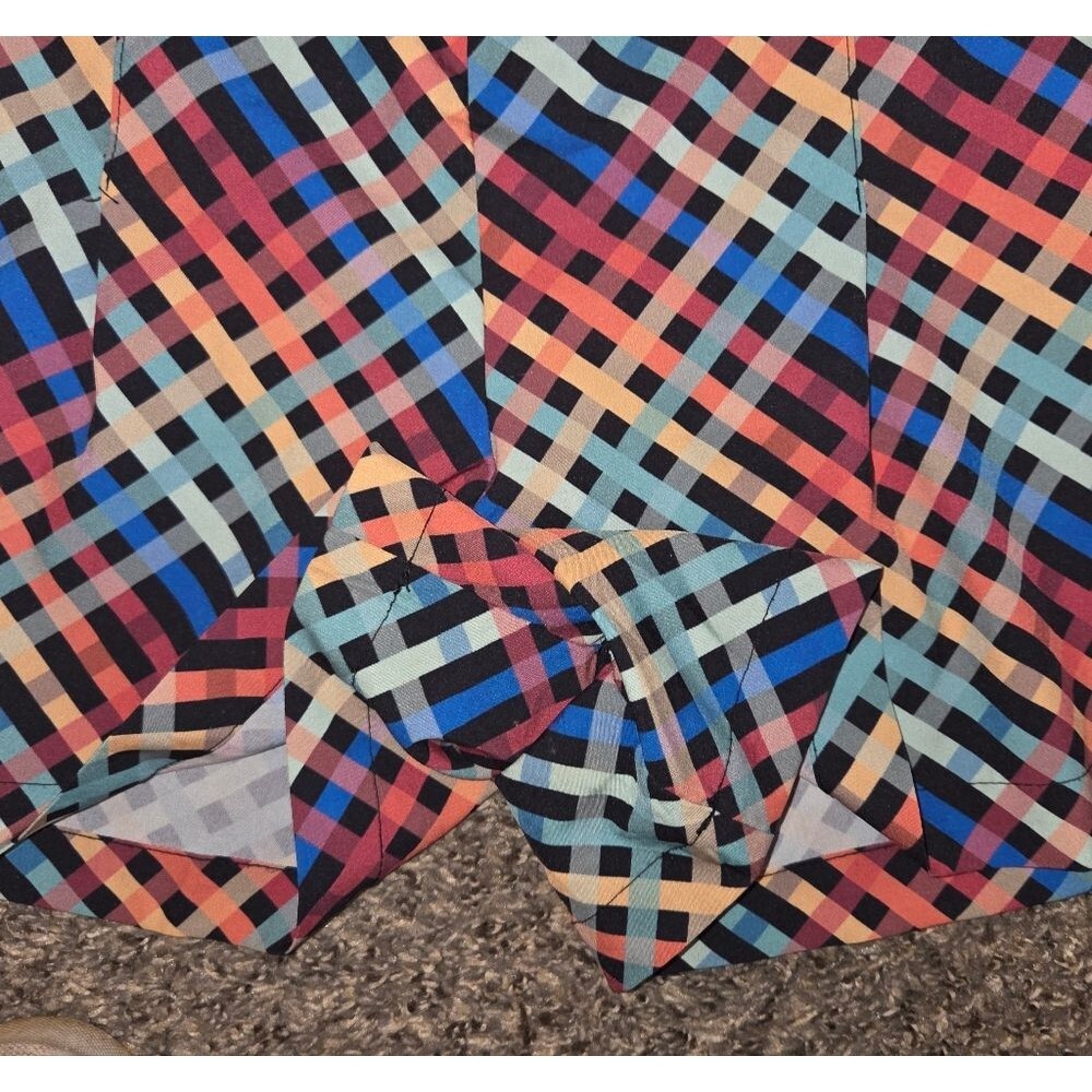 Unique Vintage Retro Multi-Color Geometric High-Waist Shorts - Mod 60s Style XL - Picture 4 of 7